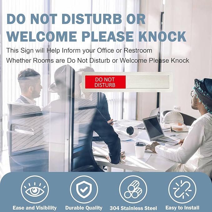 Do Not Disturb Sign, Privacy Door Status, Please Knock Sign - Image 3