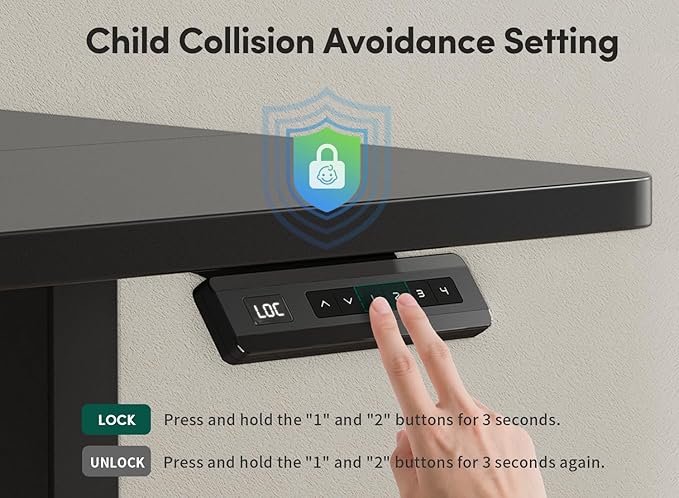 FEZIBO 63 x 28 Inch Deeper Height Adjustable Electric Standing Desk - Image 5