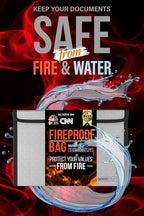 Fireproof Document Bag Envelope Size: 8" x 5" Fireproof Cash Bags - Image 2