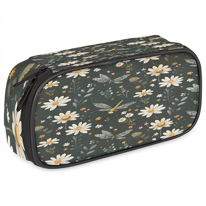 Pardick Pencil Case，Butterfly Daisy Big Capacity Pencil Pouch Coin Pouch by Pardick
