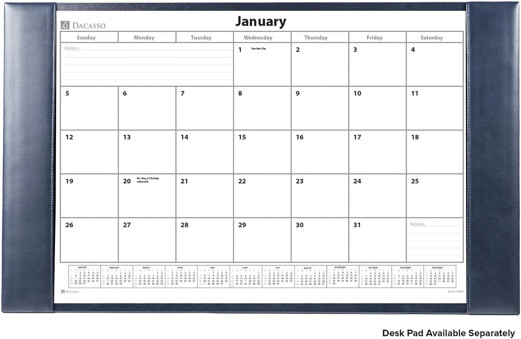 Dacasso Monthly Calendar Refill, 28.75" x 16.75", White (S2004 / S2004-O)