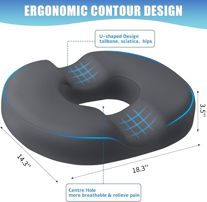 BlissTrends Donut Pillow Seat Cushion, Donut Chair Cushions - Image 2