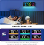 digital wall clock large display 16", digital clock, close-up detail
