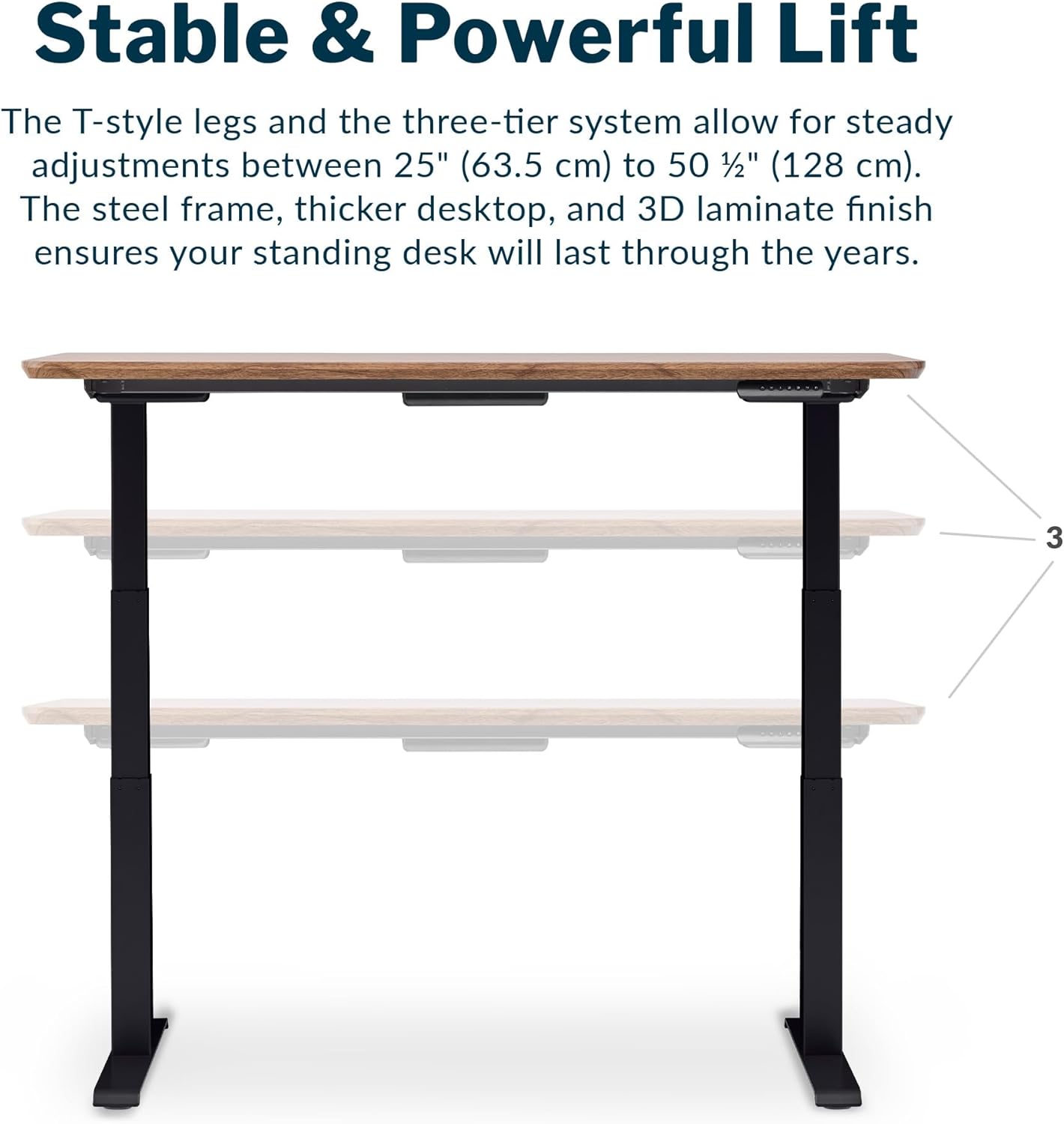 Vari Classic Electric Standing Desk – 60x30 – Walnut/Black