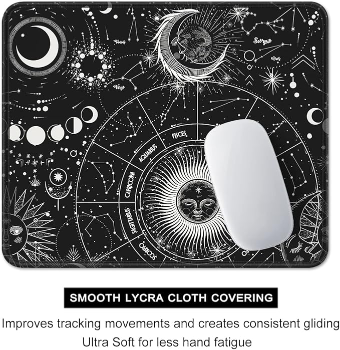 Auhoahsil Mouse Pad, 12 x 10 in Tarot Style Sun Moon Computer Mouse Pad - Image 4