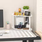 Sezanrpt 2 Tier Acrylic Corner Shelf Organizer Storage 9.5x9.5x8 Inch, Study - Image 6