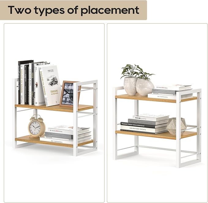ART-GIFTREE Office Desk Shelf Organizer, Wood Desktop Bookshelf Supplies - Image 6