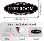 Restroom Sign for Business and Home，Self-adhesive Unisex Bathroom Sign - Image 2