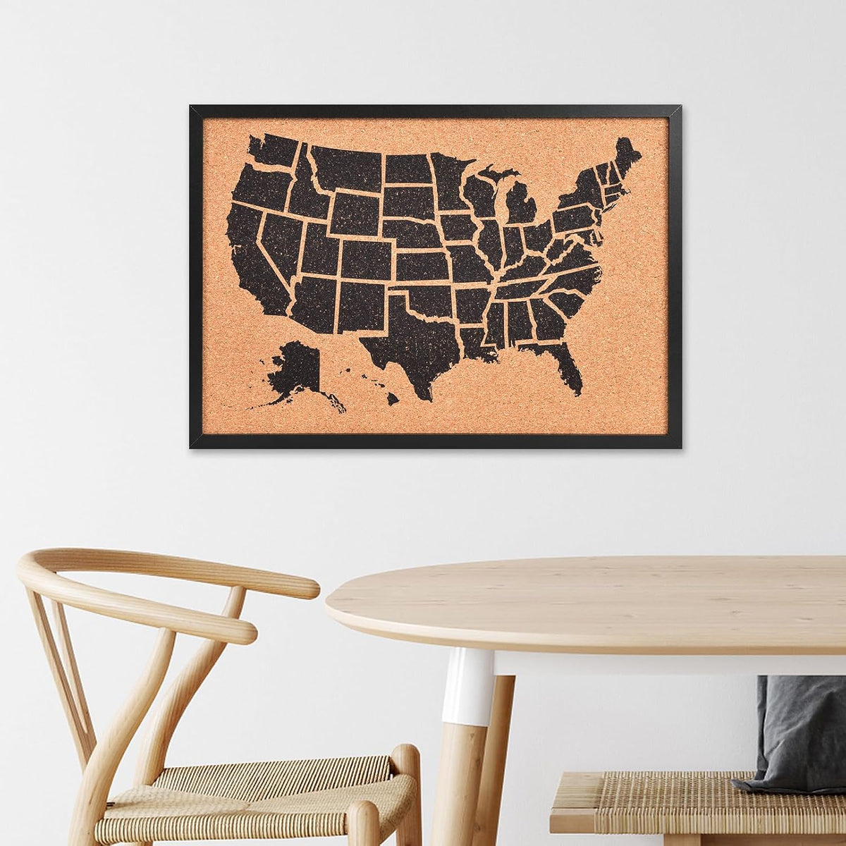 Cork Board United States MAP, USA Travel Tracker Map Bulletin Board