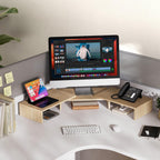 fitueyes dual monitor stand riser, adjustable length and, package contents