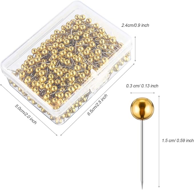 WILLBOND 500 Pack Map Push Pins Map Tacks Small Round Head Push Pins Thumb Tacks - Image 2