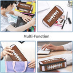 American Football Ball Texture Pencil Case Big Capacity Storage Pencil Pouch - Image 8