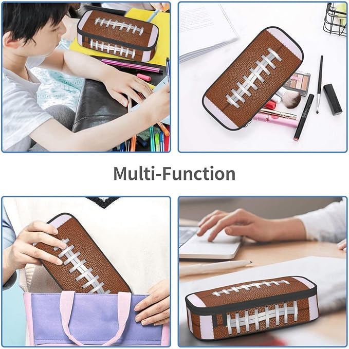 American Football Ball Texture Pencil Case Big Capacity Storage Pencil Pouch - Image 8