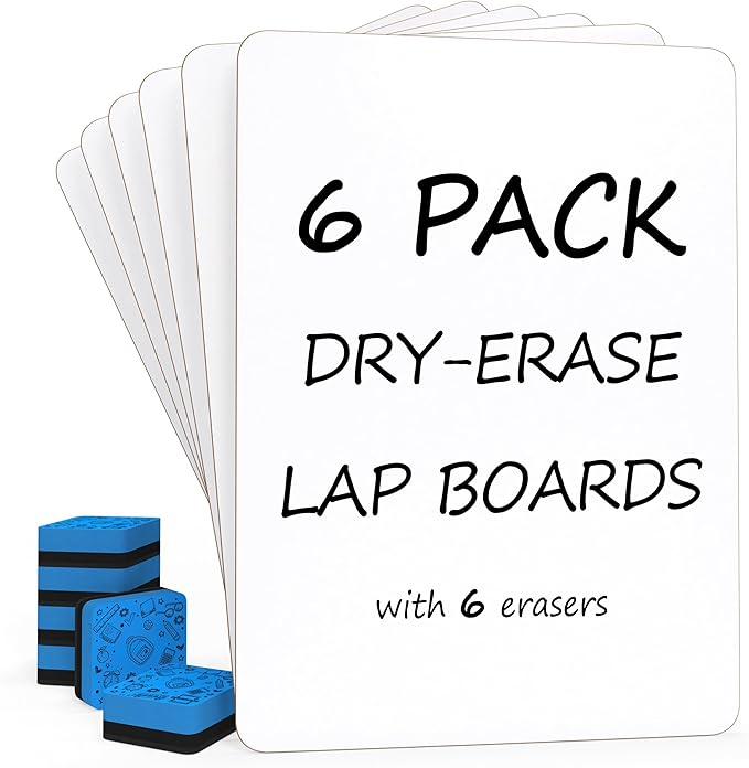 Scribbledo 6 Pack Small White Board Dry Erase Boards Classroom Pack Mini White by Scribbledo