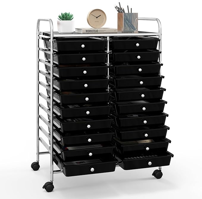 Happygrill 20-Drawer Organizer Cart Tools, Mobile Utility Storage Cart by HAPPYGRILL
