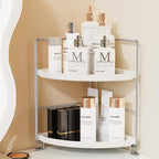 JANUS LiANG 2-Tier Corner Bathroom Countertop Organizer, Tiny Counter Corner - Image 4