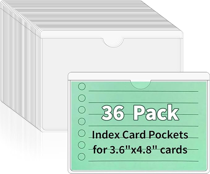 NIUBIER Storage Bin Labels, 36 Pack 3x4.5 Index Card Holder, Removable Tote by NIUBIER