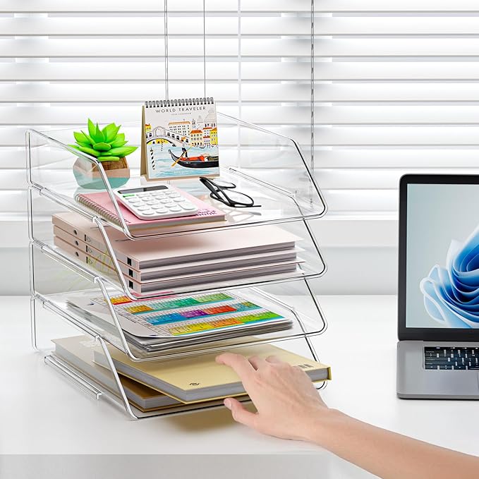 YKLSLH Simple 4 Tier Paper Organizer Letter Tray - Image 8