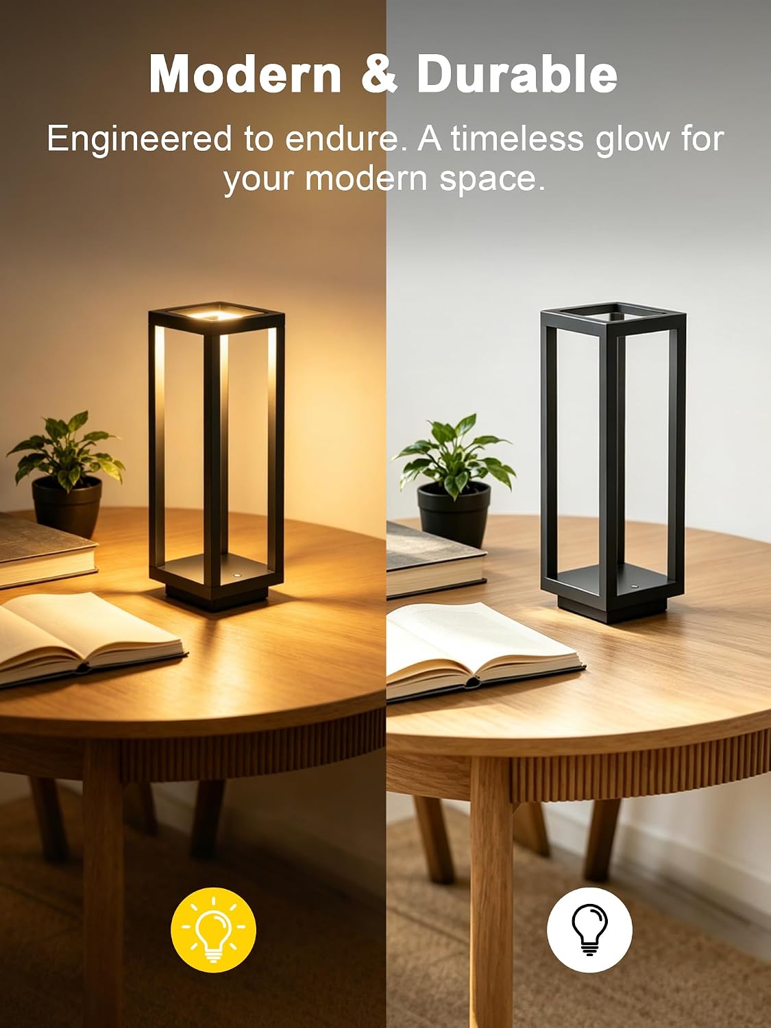 Cordless Table Lamp,Outdoor Rechargeable Table Lamp 7200mAH Battery 2PCS