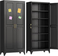 75" metal storage cabinet, garage cabinet with doors, main product view