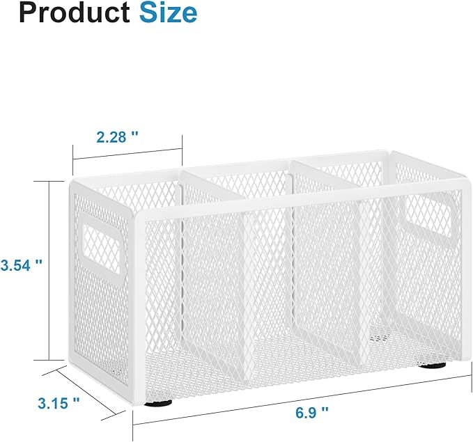 Marbrasse Mesh Pen Holder for Desk, Pencil Holder Desk Organizer 3 Adjustable - Image 2