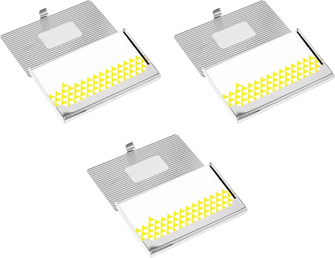 Stephanie Imports Set of 3 Slim & Minimalist Metal Business Card Holder Unisex - Image 3