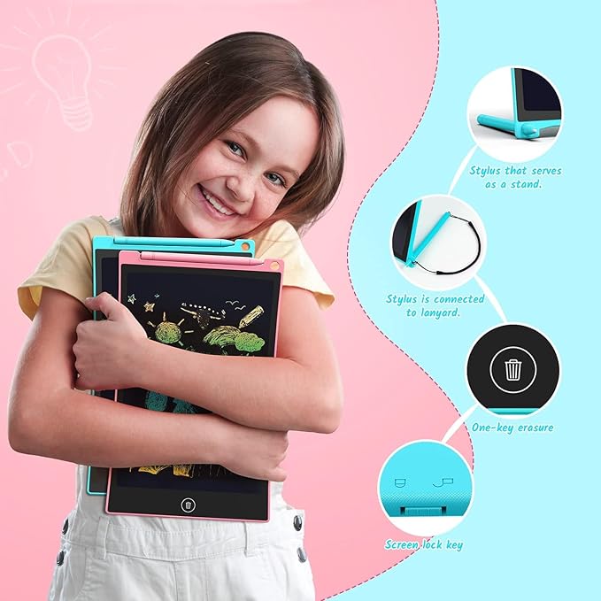 TECJOE 2 Pack LCD Writing Tablet, 10 Inch Colorful Doodle Board Drawing Tablet - Image 2