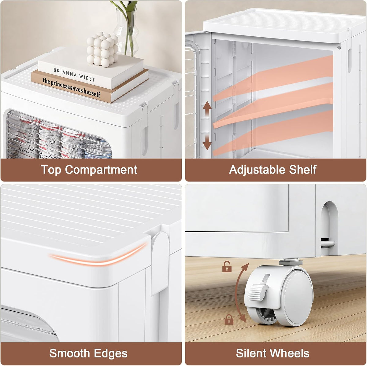 VECELO Narrow Bathroom Storage Cabinet with 2 Drawer, Foldable Storage Organi...