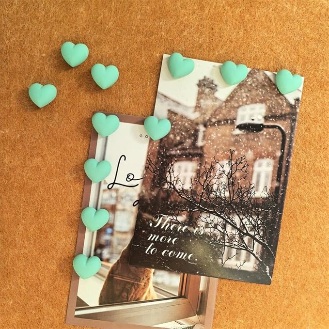 Aoxsie 28pcs Decorative Cute Push Pins Heart Green Thumbtacks Thumb Tacks - Image 3