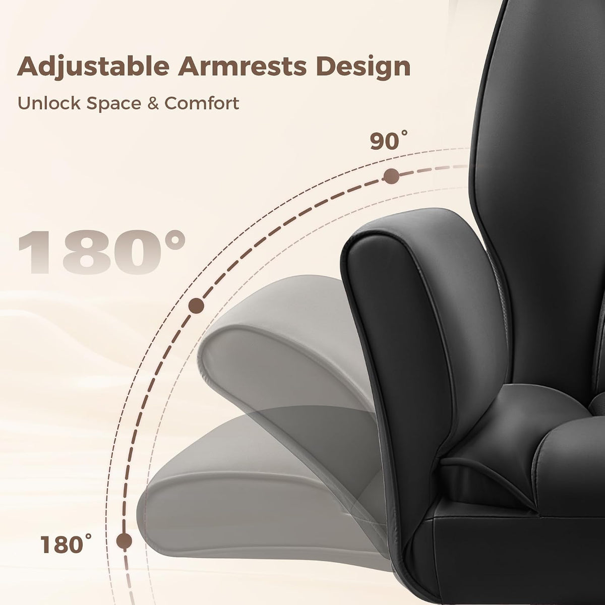 Big and Tall Office Chair, Flip Armrests for Pets & Cross Legged Sitting,...