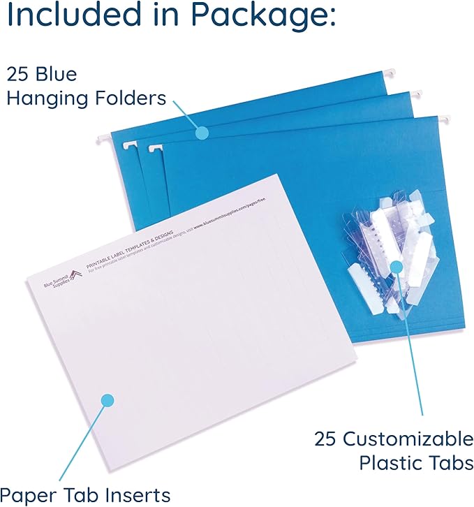 Blue Summit Supplies Hanging File Folders, 25 Reinforced Hang Folders, Designed - Image 2
