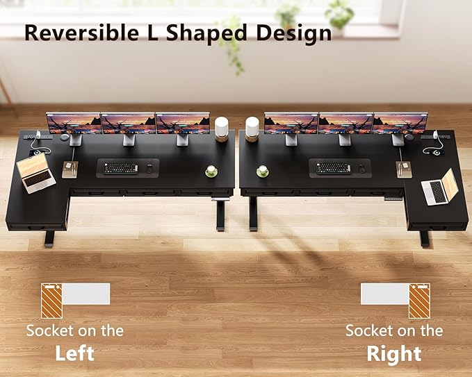 OffiGo L Shaped Electric Standing Desk - Image 6