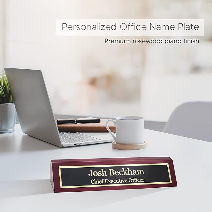 Business Wood Name Plate for Desk | Custom Desk Name Plate Personalized Gift - Image 4