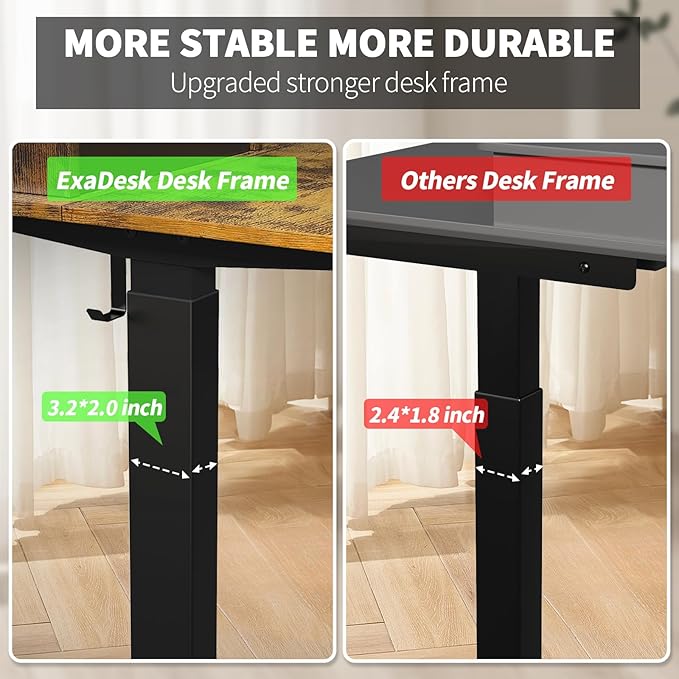 ExaDesk Electric Standing Desk, 63 * 30 Inches Adjustable Height - Image 5