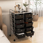 LDAILY 10 Drawer Rolling Cart, Storage Cart Organizer on Wheels, Drawer Cart - Image 2