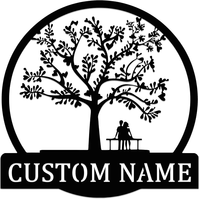 Personalized Valentines Metal Wall Sign, Custom Infinity Heart Love Couple Name by Unknown