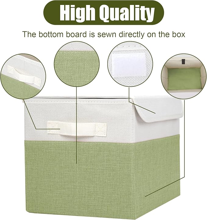 Bagnizer Large 22 Quart Linen Fabric Foldable Storage Bin Cube Organizer Basket - Image 5