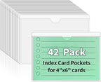 NIUBIER Storage Bin Labels, 42 Pack 4x6 Index Card Holder, Removable Tote by NIUBIER