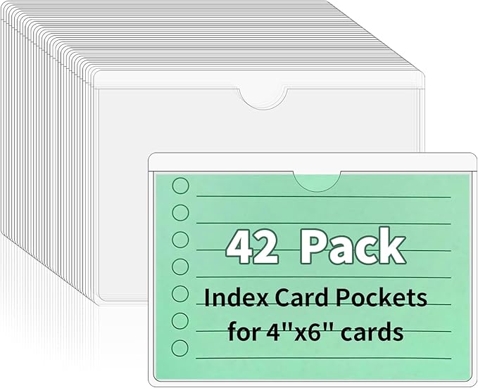 NIUBIER Storage Bin Labels, 42 Pack 4x6 Index Card Holder, Removable Tote by NIUBIER