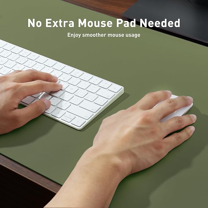Aothia Faux Leather Desk Mat – Large Mouse Pad, Non-Slip PU Leather Blotter - Image 4
