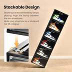 Amllas 8 Pack Shoe Boxes Black Plastic Stackable, Large Shoe Storage Organizer - Image 4