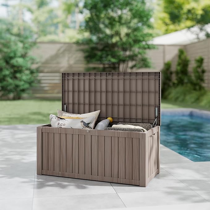 Yardgrace 150 Gallon Outdoor Storage Box Waterproof, Resin Deck Boxes - Image 5