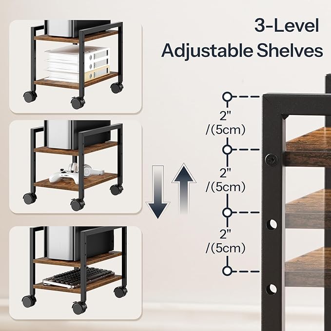 HOOBRO PC Stand, 2-Tier PC Tower Stand Fits Most Computer Towers, CPU Holder - Image 4