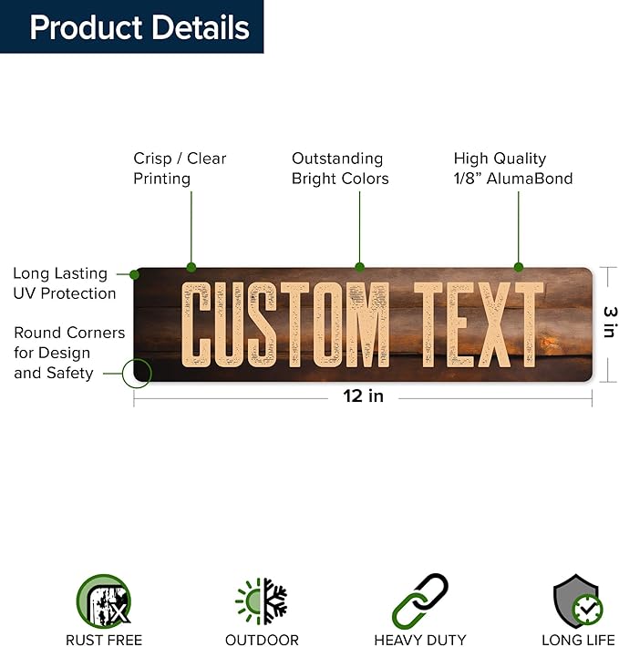 Custom Sign, Custom Street Sign, 11 Font Colors, 13 Font Styles, 4 Hole Options - Image 6