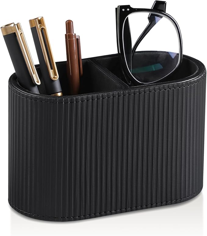MEIBOOCH PU Leather Pen Holder for Desk, Small Remote Control Holder Pencil Cup by MEIBOOCH