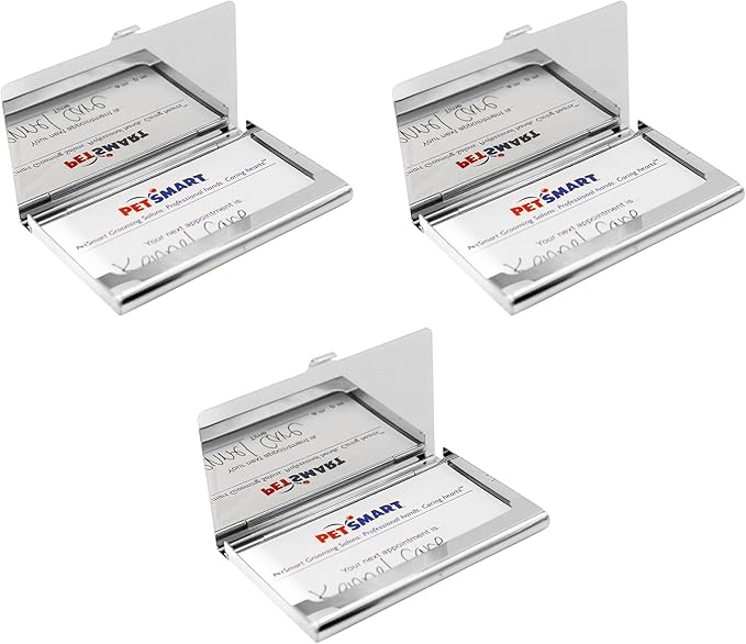 Stephanie Imports Set of 3 Slim & Minimalist Metal Business Card Holder Unisex - Image 3