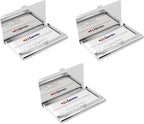 Stephanie Imports Set of 3 Slim & Minimalist Metal Business Card Holder Unisex - Image 3