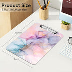 Luminzo Plastic Cute Clipboard Low-Profile Metal Clip, A4 Letter Size 9 x 12.5 - Image 2