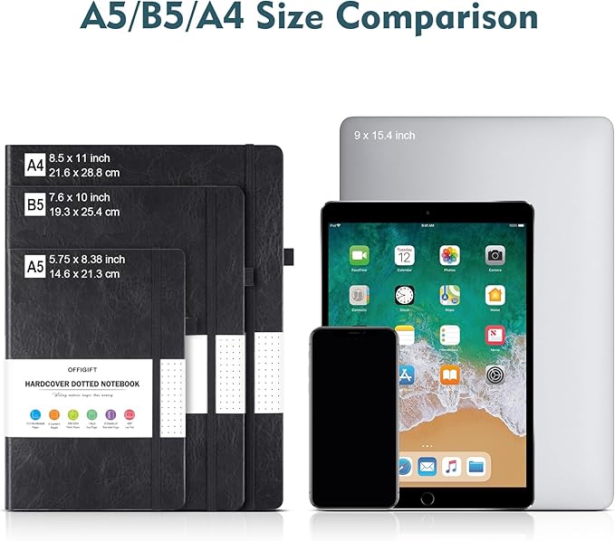 OFFIGIFT Bullet Dotted Journal Notebook, 312 Numbered Pages A5 Hardcover - Image 5