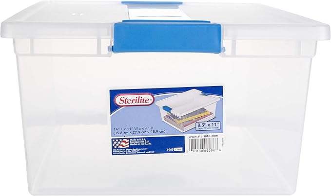 Sterilite Deep Clip Box, Stackable Small Storage Bin by Sterilite